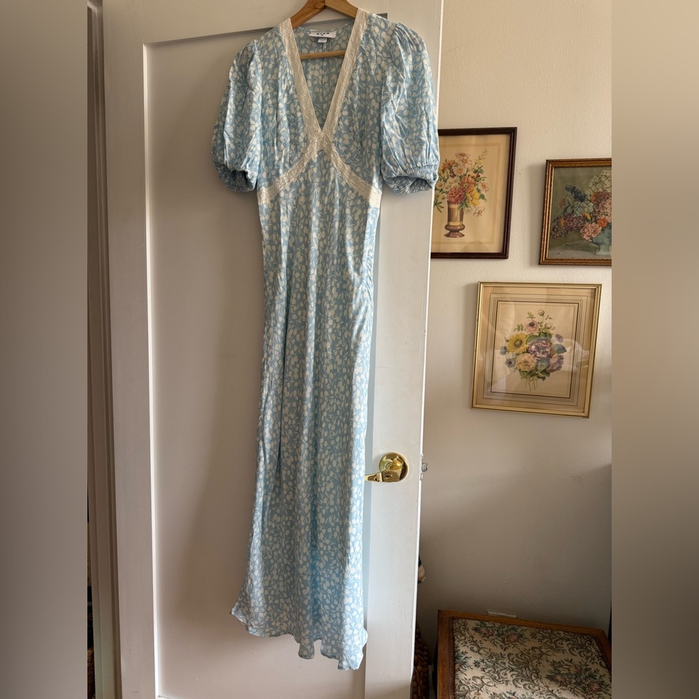 Blue & White Floral Maxi Dress